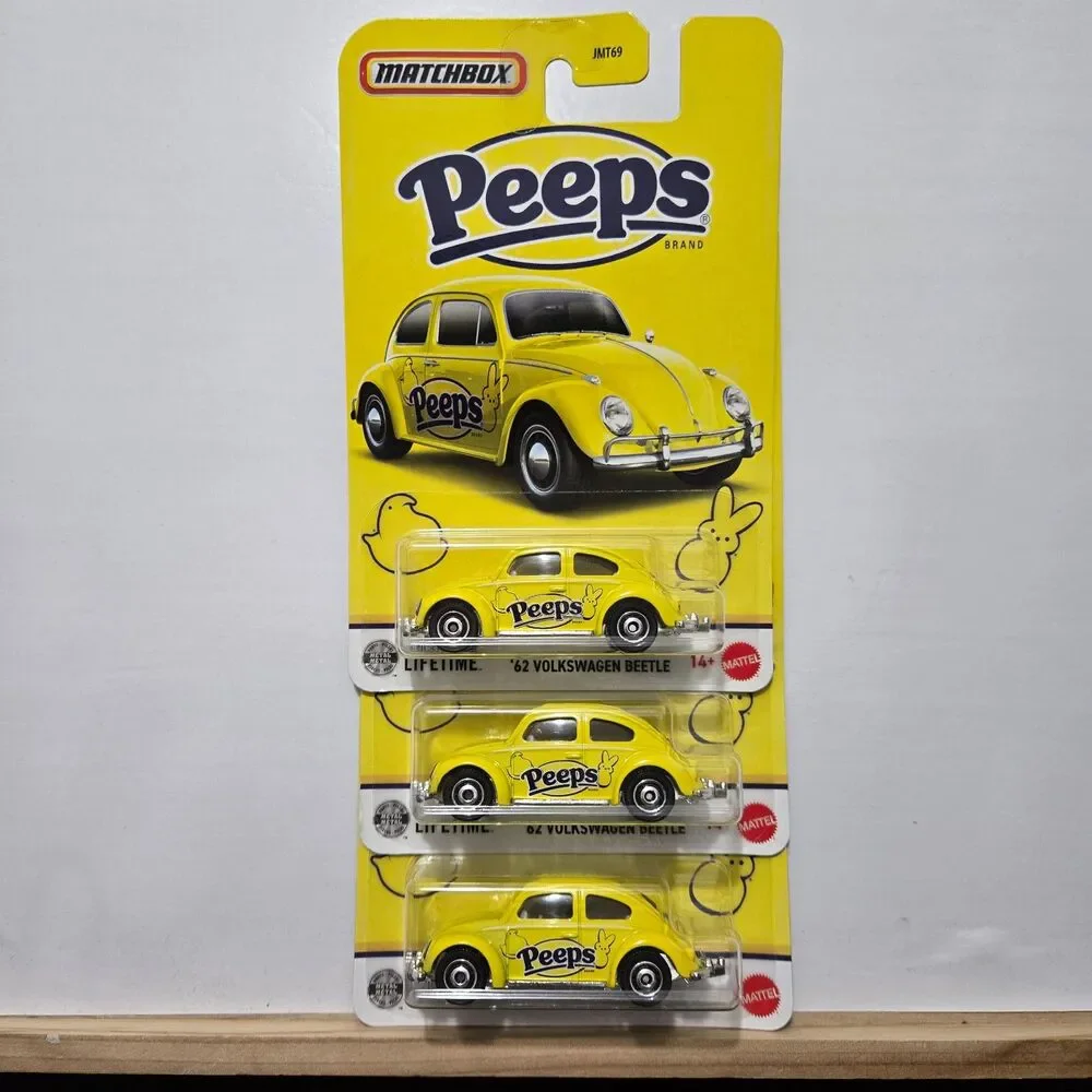 2026 Matchbox Peeps ‘62 Volkswagen Beetle Easter Basket Gift Lot of 3